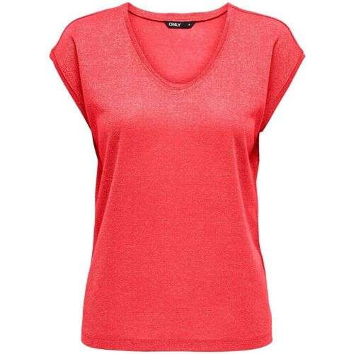 Abbigliamento Donna T-shirt & Polo Only 15136069 SILVERY-CAYENNE Rosso