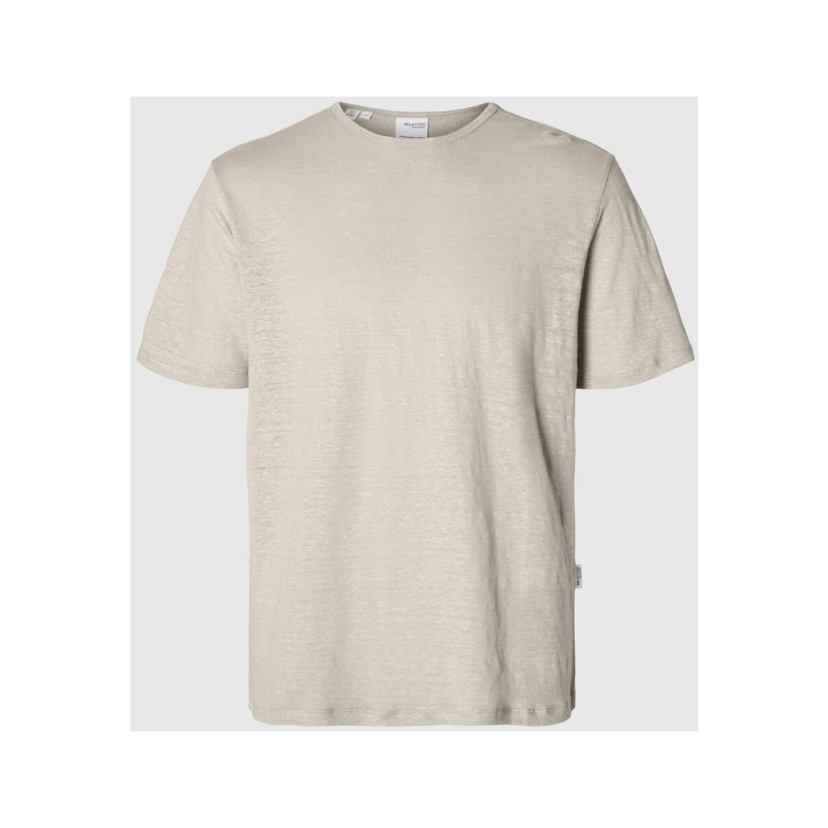 Abbigliamento Uomo T-shirt & Polo Selected 16089504 BETH LINEN SS-OATMEL Beige