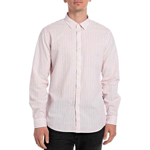 Abbigliamento Uomo Camicie maniche lunghe Replay Camicia in puro cotone M4118.000 Rosa