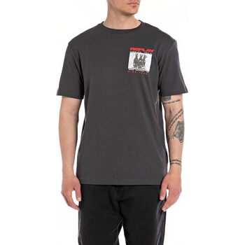 Abbigliamento Uomo T-shirt maniche corte Replay T-shirt girocollo realizzata in open hand M6766.000 Nero