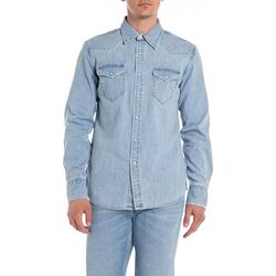 Abbigliamento Uomo Camicie maniche lunghe Replay Camicia  denim M4981.000 Blu