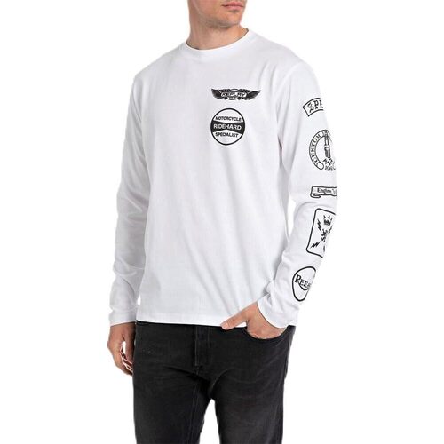 Abbigliamento Uomo T-shirts a maniche lunghe Replay Maglietta Maniche Lunghe M6809.000 Bianco