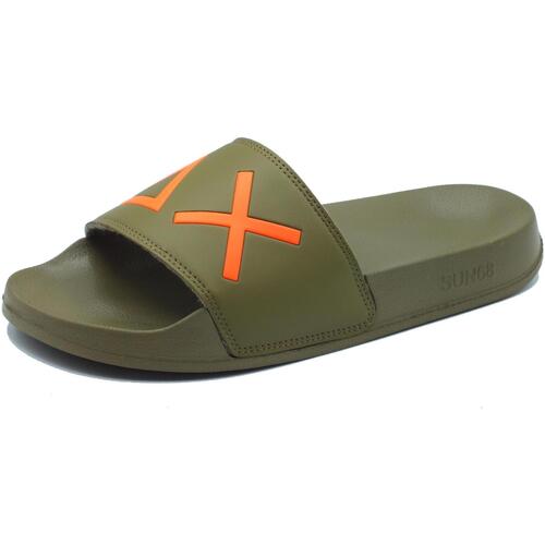 Scarpe Uomo Pantofole Sun68 X34103 Slippers Logo Verde