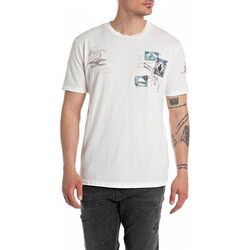 Abbigliamento Uomo T-shirt maniche corte Replay T-shirt girocollo in jersey di puro cotone M6807.000 Bianco