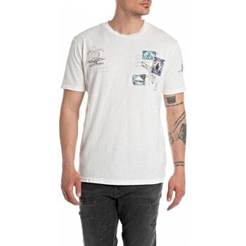 Replay T-shirt girocollo in jersey di puro cotone M6807.000 Bianco