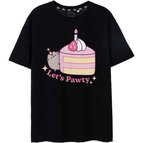Abbigliamento Donna T-shirts a maniche lunghe Pusheen Let's Pawty Nero