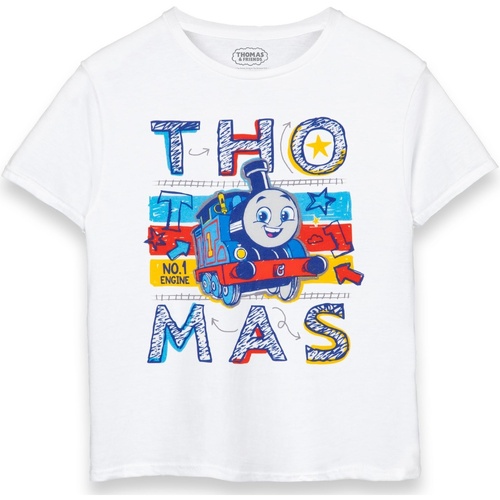 Abbigliamento Unisex bambino T-shirt maniche corte Thomas And Friends No.1 Engine Bianco
