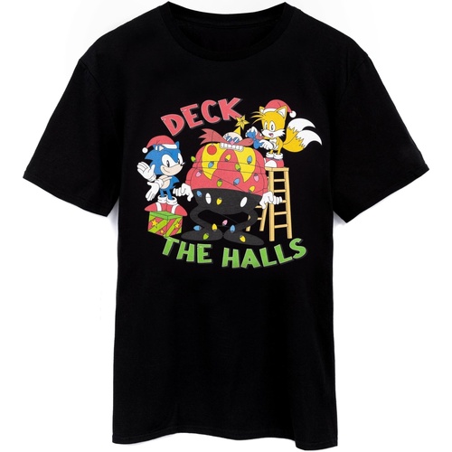 Abbigliamento Uomo T-shirts a maniche lunghe Sonic The Hedgehog Deck The Halls Nero