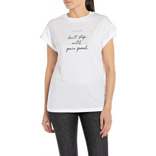 Abbigliamento Donna T-shirt maniche corte Replay T-shirt  girocollo  W3588P.000 Bianco