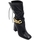 Scarpe Donna Tronchetti Malu Shoes Scarpe tronchetto punta quadrata donna con tacco alto doppio 10 Nero