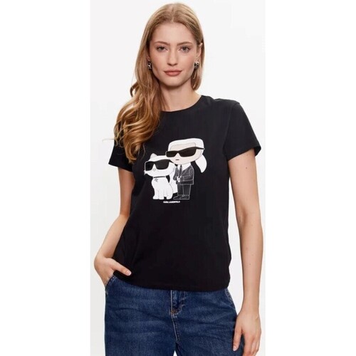 Abbigliamento Donna T-shirt & Polo Karl Lagerfeld 230W1704 IKONIC 2.0 Nero