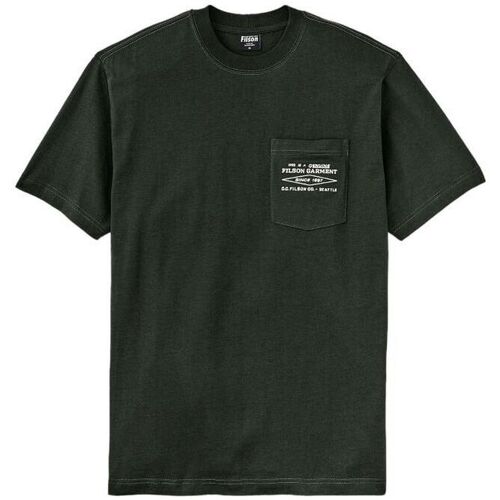 Abbigliamento Uomo T-shirt maniche corte Filson T-shirt Embroidered Pocket Uomo Dark Timber Diamond Verde