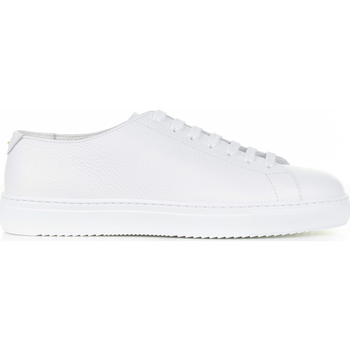 Scarpe Uomo Sneakers Barrett Sneaker bianca in pelle intrecciata Bianco