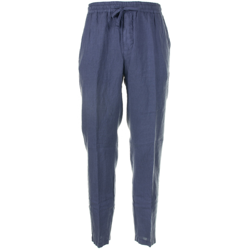 Abbigliamento Uomo Pantaloni Altea Pantalone avio in lino con coulisse Blu