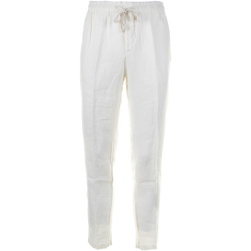Abbigliamento Uomo Pantaloni Altea Pantalone bianco in lino con coulisse Bianco