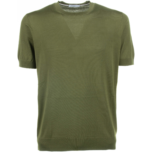 Abbigliamento Uomo T-shirt & Polo Paolo Pecora T-shirt verde in cotone e seta Verde