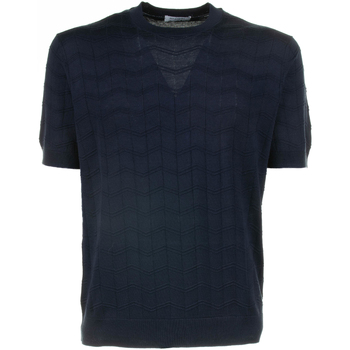Abbigliamento Uomo T-shirt & Polo Paolo Pecora T-shirt blu in cotone e seta Blu