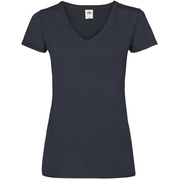 Abbigliamento Donna T-shirts a maniche lunghe Fruit Of The Loom Valueweight Blu
