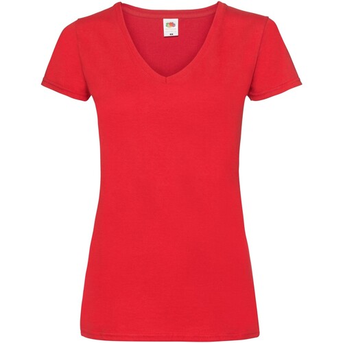 Abbigliamento Donna T-shirts a maniche lunghe Fruit Of The Loom RW9714 Rosso