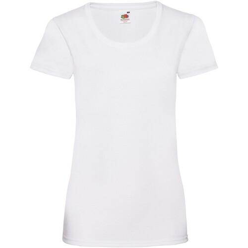Abbigliamento Donna T-shirts a maniche lunghe Fruit Of The Loom Valueweight Bianco