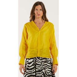 Abbigliamento Donna Top / Blusa Max Mara blusa in lino gialla Giallo