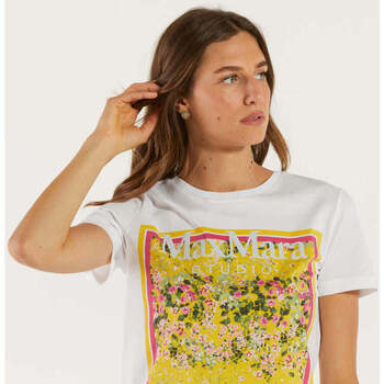 Max Mara studio t-shirt con stampa logo Bianco