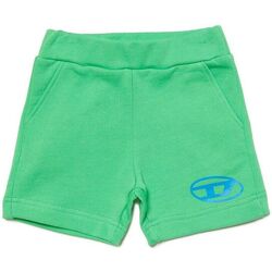 Abbigliamento Bambino T-shirt maniche corte Diesel Shorts in felpa con logo Oval D K00510KYAXZ Verde