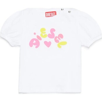 Abbigliamento Bambina T-shirt maniche corte Diesel T-shirt con grafica cuore K0049900YI9 Bianco