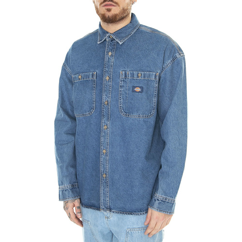 Abbigliamento Uomo Camicie maniche lunghe Dickies Houston Shirt Classic Blue Blu