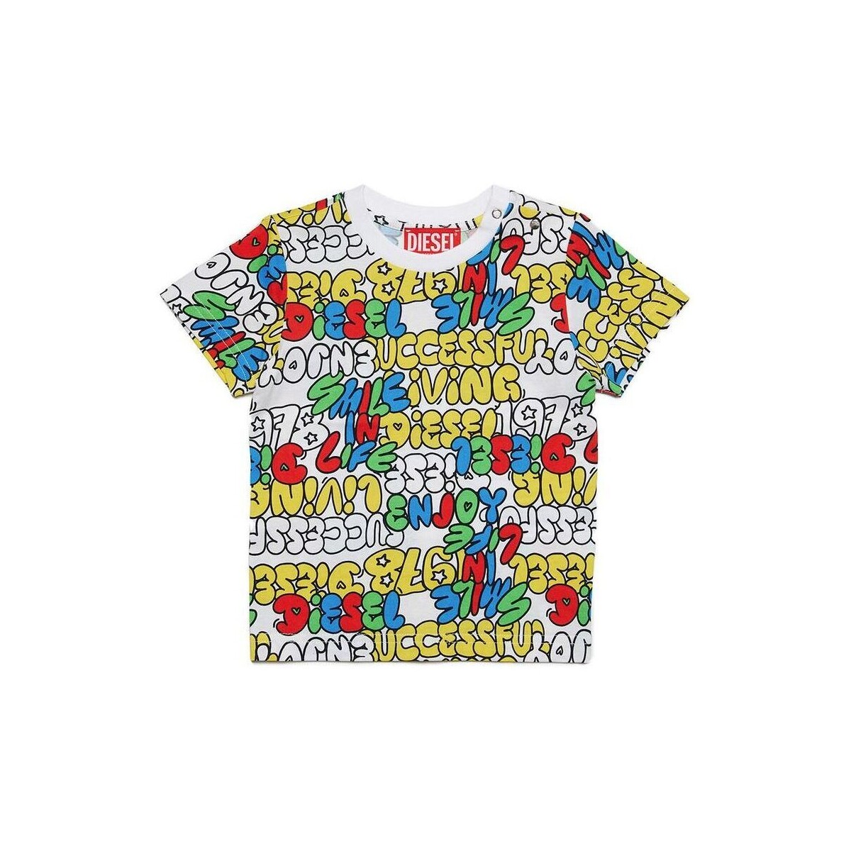 Abbigliamento Bambino T-shirt maniche corte Diesel T-shirt allover bubble text K00523KYAXT Giallo-K235-COAL MULTI