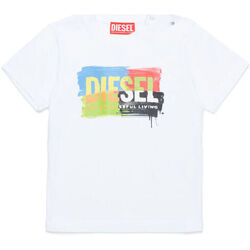 Abbigliamento Unisex bambino T-shirt maniche corte Diesel T-shirt con stampa multicolor K0052000YI9 Bianco