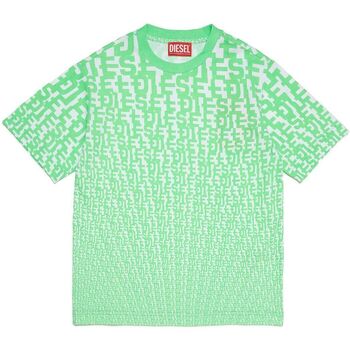Abbigliamento Bambino T-shirt maniche corte Diesel T-shirt con monogramma allover J01782KYAXP Verde