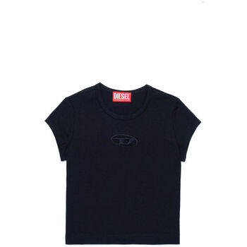 Abbigliamento Bambina T-shirt maniche corte Diesel T-shirt con logo Ovale D J018300AFAA Nero