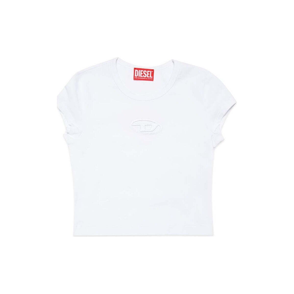 Abbigliamento Bambina T-shirt maniche corte Diesel T-shirt con logo Ovale D J018300AFAA Bianco