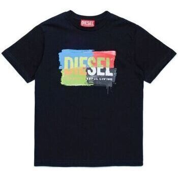 Abbigliamento Bambino T-shirt maniche corte Diesel T-shirt con stampa multicolor J0177600YI9 Nero