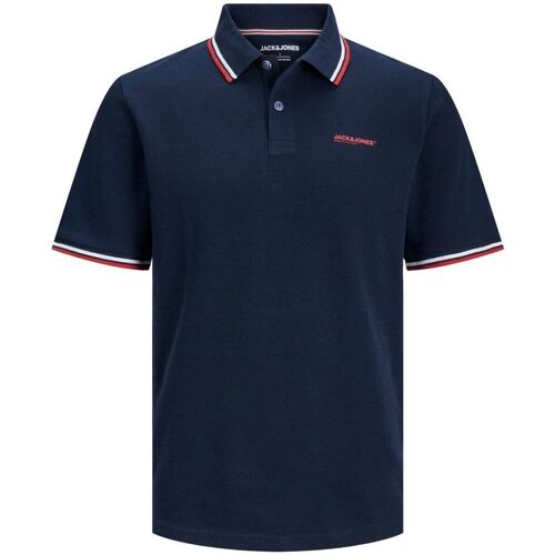 Abbigliamento Uomo T-shirt & Polo Jack & Jones 12250736 CAMPA-NAVY BLAZER Blu