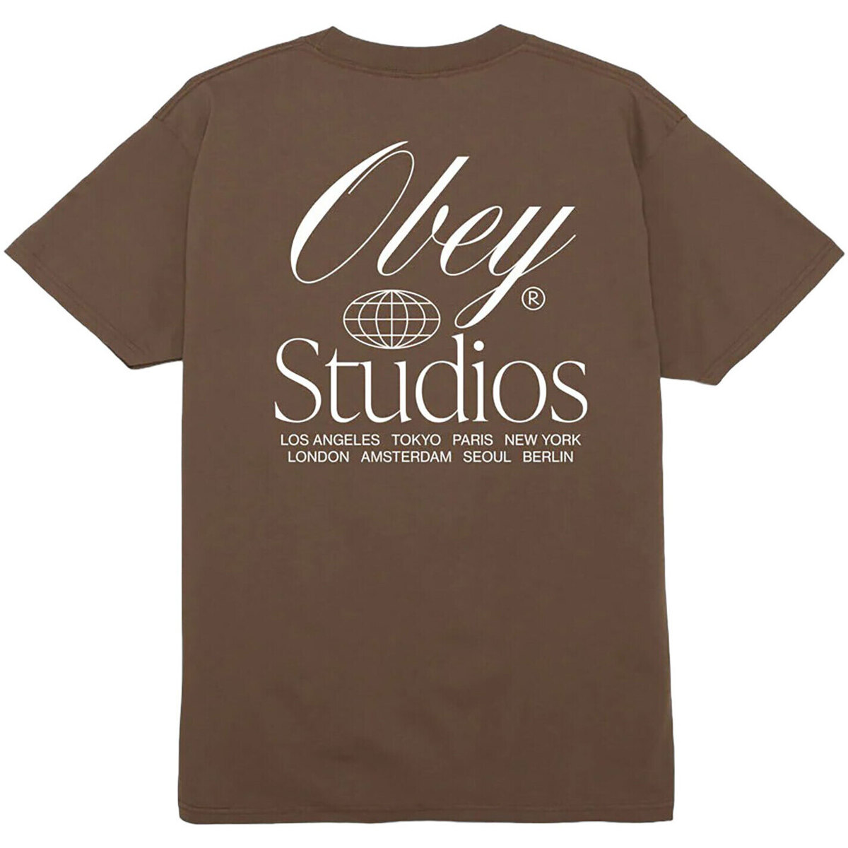 Abbigliamento Uomo T-shirt maniche corte Obey STUDIOS WORLDWIDE CLASSIC TEE Marrone