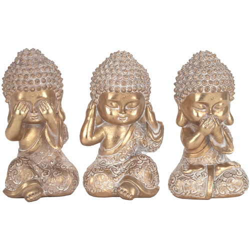 Casa Statuette e figurine Signes Grimalt Buddha Non Vede 3 Uni Di Lingua. Oro