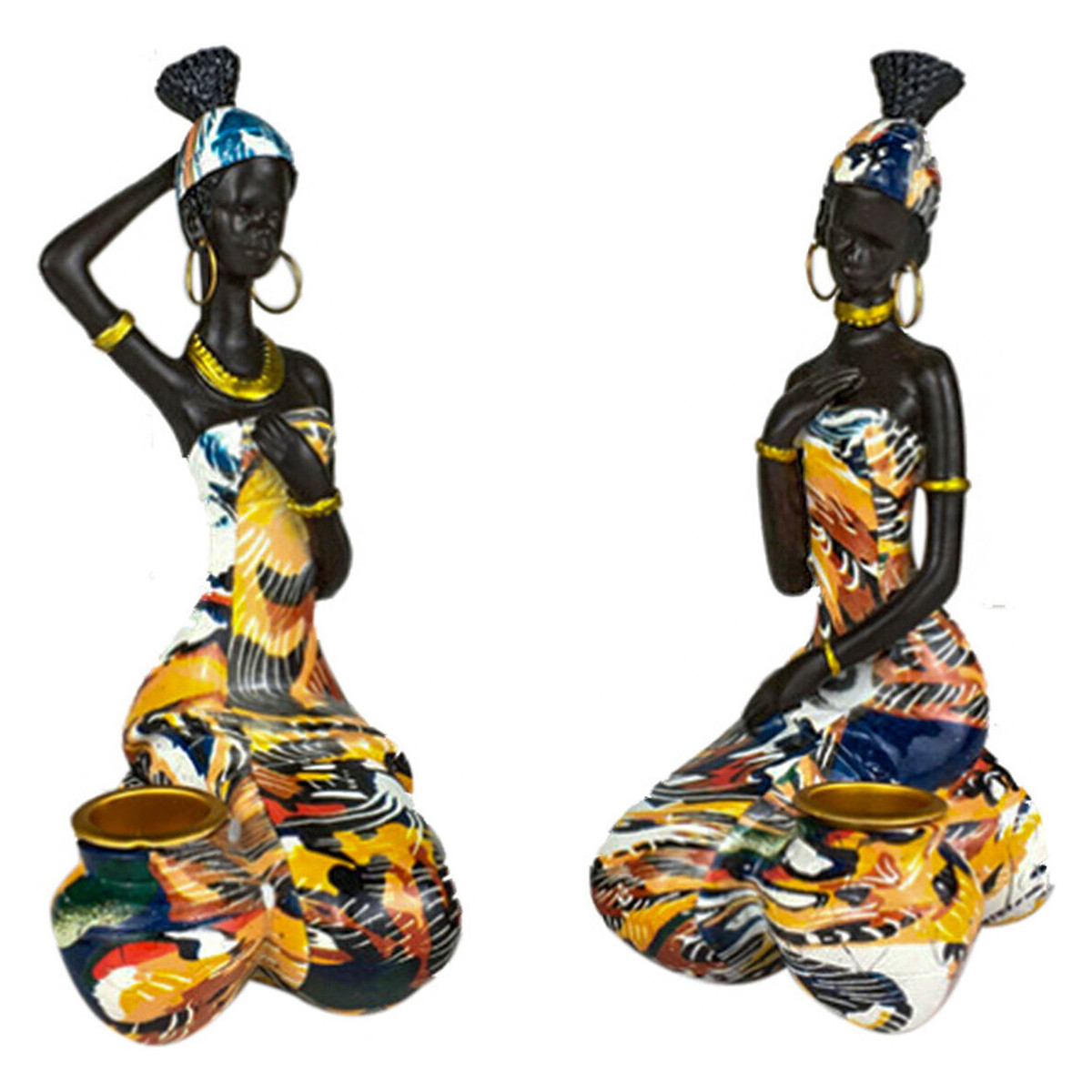 Casa Statuette e figurine Signes Grimalt Figura Donna Africana 2 Uni. Marrone