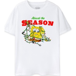Abbigliamento Uomo T-shirts a maniche lunghe Spongebob Squarepants Absorb The Season Bianco