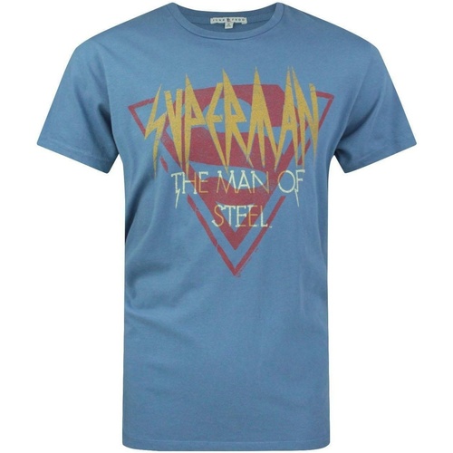 Abbigliamento Uomo T-shirts a maniche lunghe Junk Food The Man Of Steel Blu