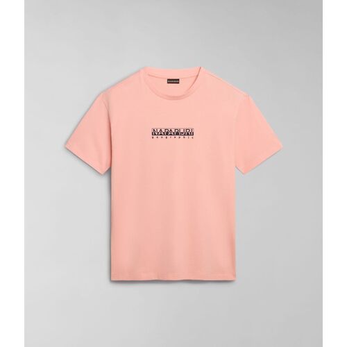 Abbigliamento Uomo T-shirt & Polo Napapijri S-BOX SS4 NP0A4H8S-P1I PINK SALMON Viola