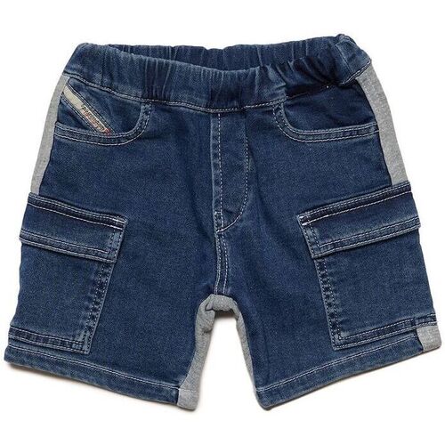 Abbigliamento Bambino Shorts / Bermuda Diesel Shorts in JoggJeans® e felpa K00481KXBK1 Blu