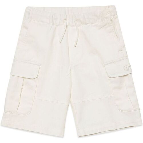 Abbigliamento Bambino Shorts / Bermuda Diesel Shorts cargo in gabardina J01765KXBJ1 Bianco