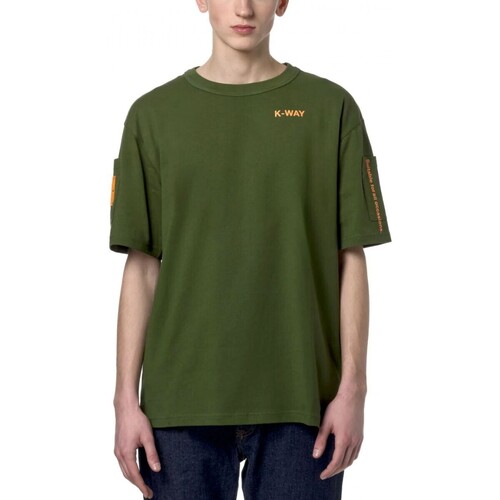 Abbigliamento Uomo T-shirt & Polo K-Way T-Shirt Fantome Sleeve Pocket Verde Verde