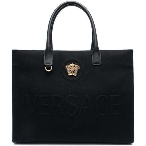 Borse Donna Borse a mano Versace La Medusa Large Shopper Nero