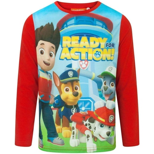 Abbigliamento Bambino T-shirts a maniche lunghe Paw Patrol Ready For Action Rosso