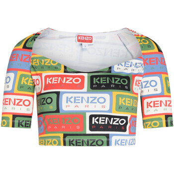 Kenzo Crop Top  con stampa multicolor Verde