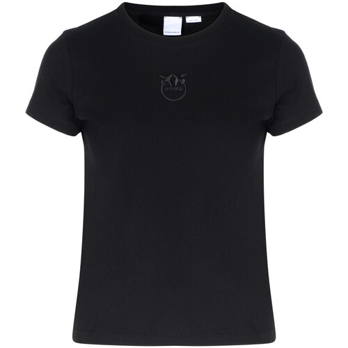 Abbigliamento Donna T-shirt & Polo Pinko T-shirt  nera con ricamo Love Birds Altri
