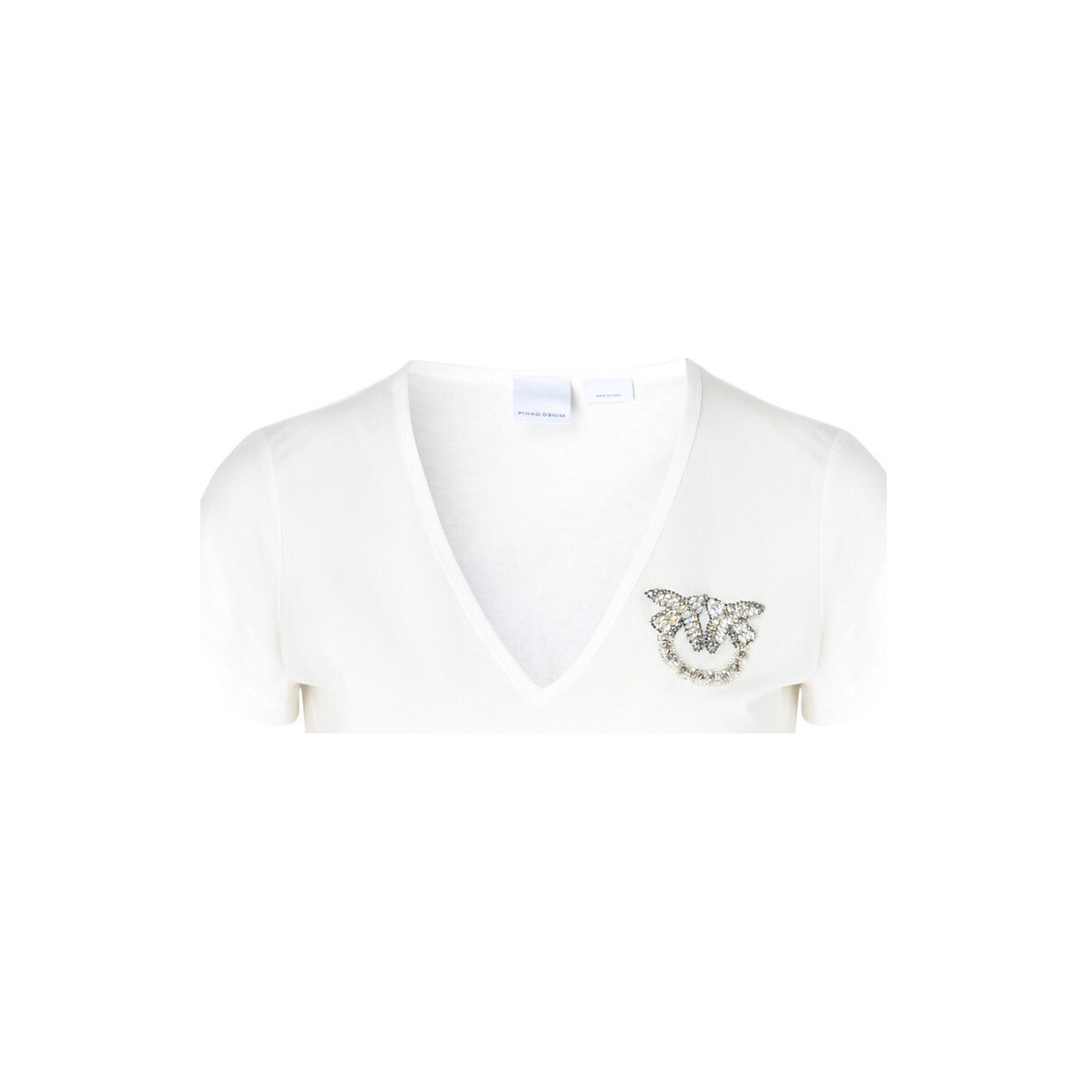 Abbigliamento Donna T-shirt & Polo Pinko T-shirt  bianca con logo shiny Altri